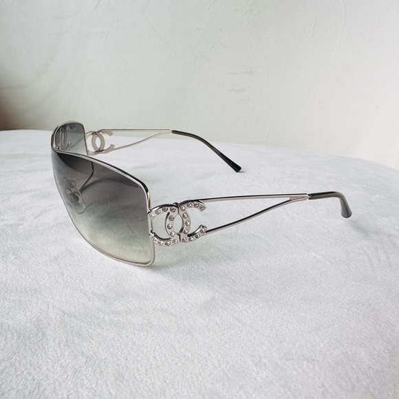 Rare 💫CHANEL vintage Gray gradient Swarovski CC’s sunglasses. - Picture 6 of 16